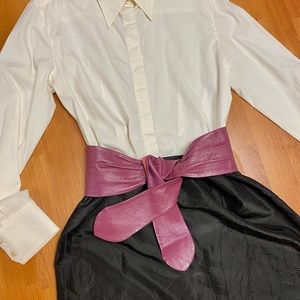 VINTAGE leather belt in pink/purple…soft tie-style…S M L